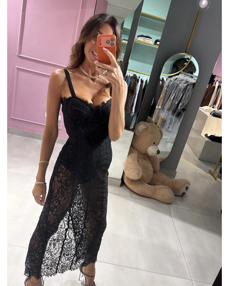 Abito lungo pizzo
