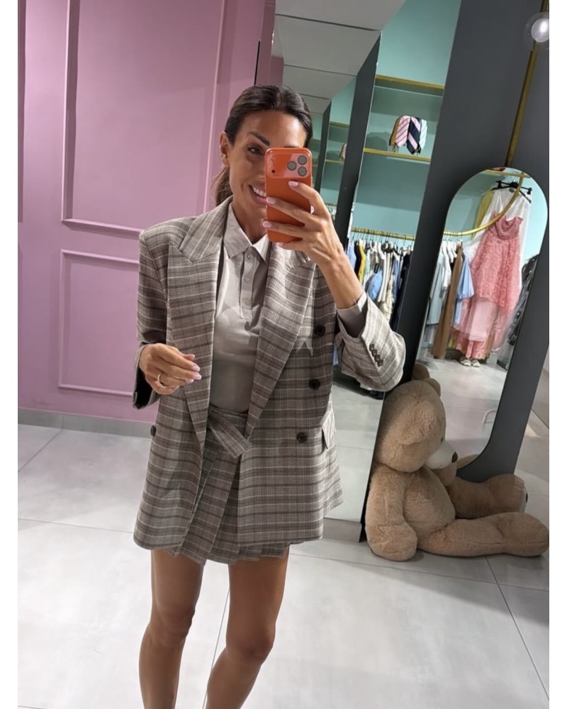 Giacca check doppio petto