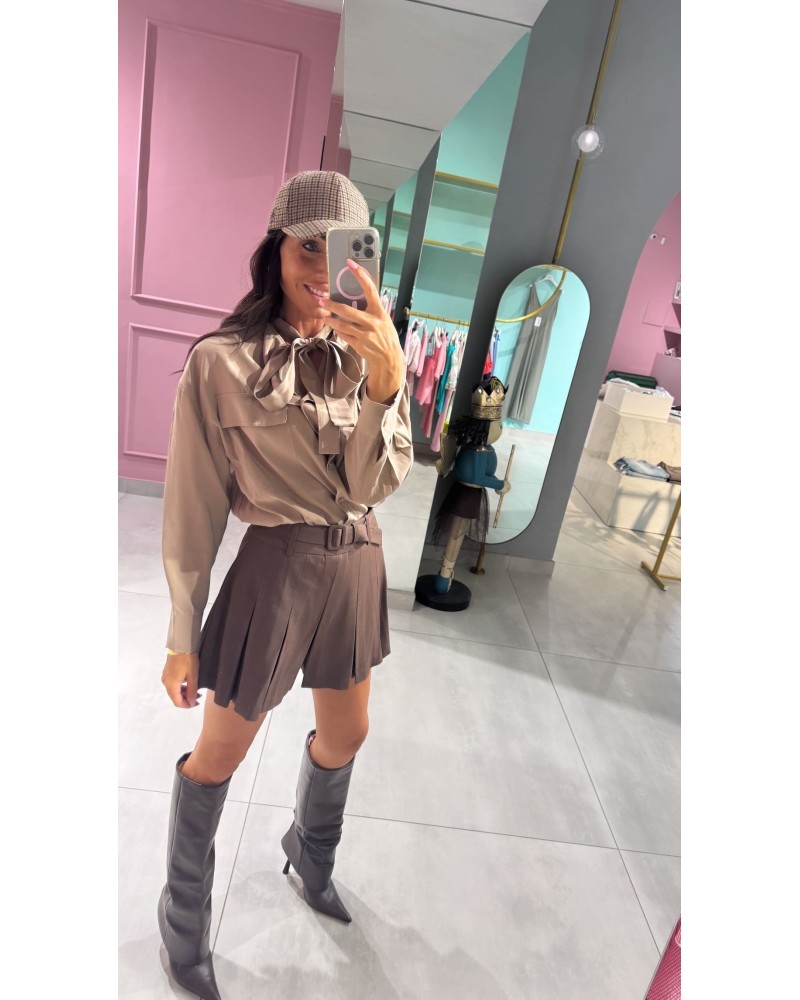 camicia cotone con fiocco