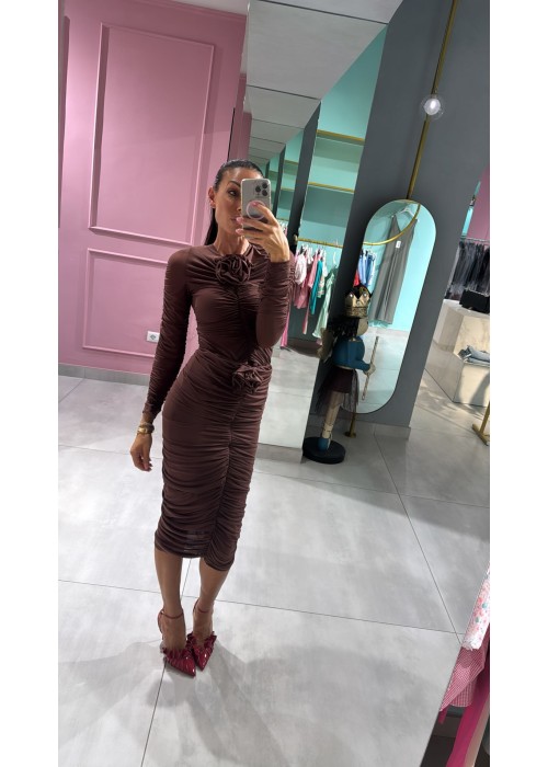 maglia drappeggiata con rosa