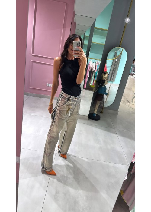 denim cinzia gold foil