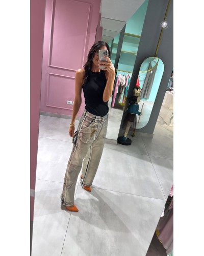 denim cinzia gold foil