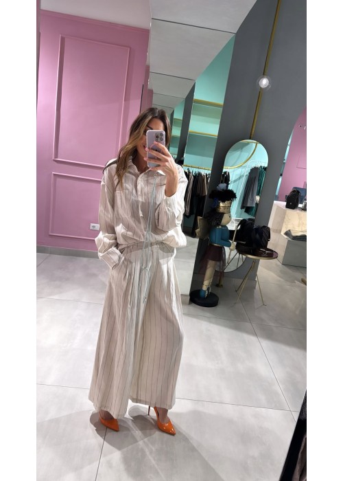 Camicia gessata misto lino