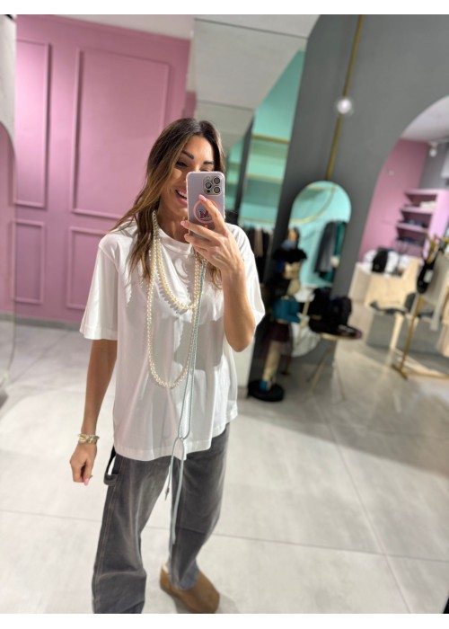 T-shirt con perle