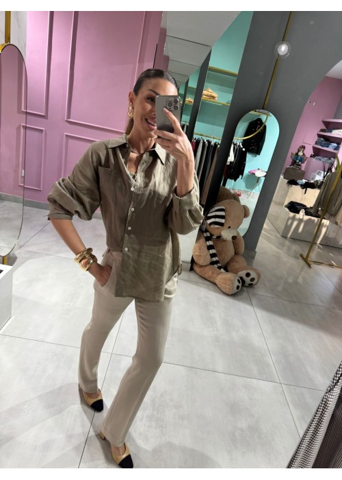 Camicia lino con top