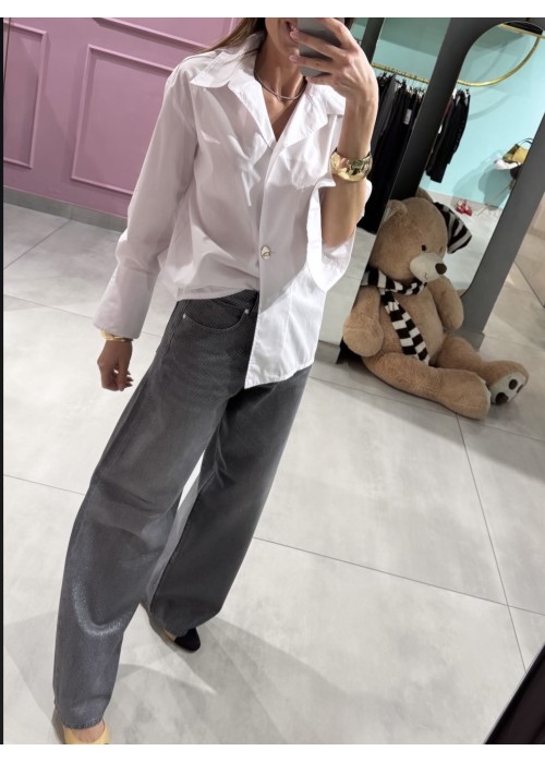 Camicia con bottone gioiello