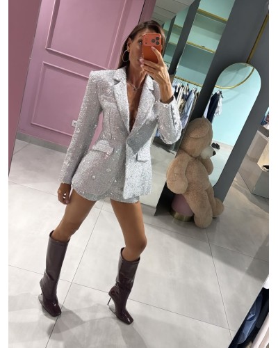 Blazer sfiancato con applicazioni