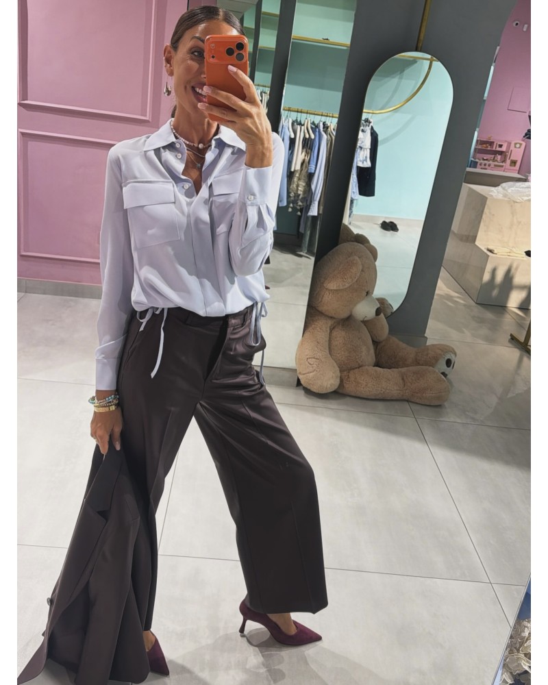 Camicia misto seta con tasche
