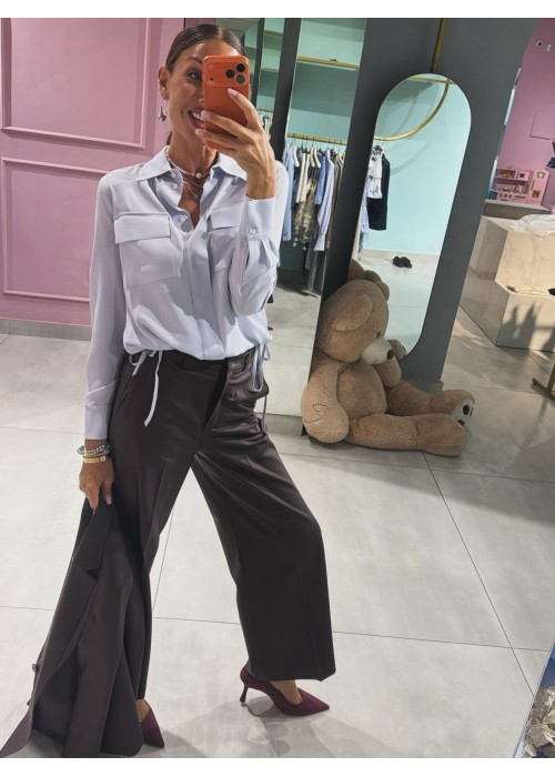 Pantalone palazzo misto lana