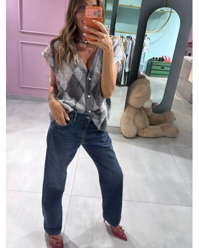 Gilet smanicato bottoni gioiello