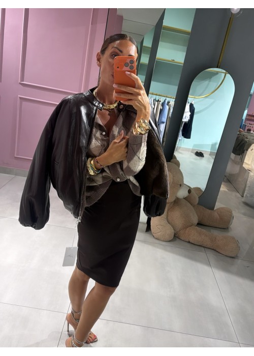 Bomber con eco-pelliccia reversibile