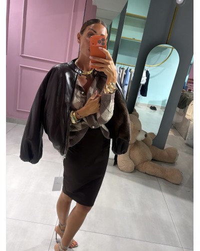 Bomber con eco-pelliccia reversibile