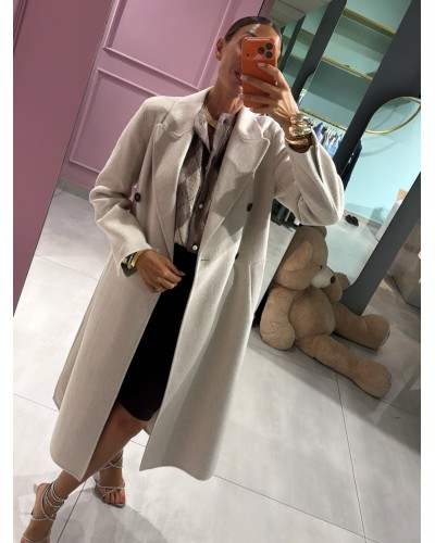 Cappotto doppiopetto misto lana