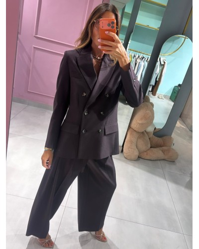 Pantalone con pinces e cinturino